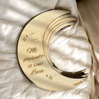 Set di 13 Targhe Milestones in Legno a Forma di Luna – Personalizzabili con Nome - Complimese