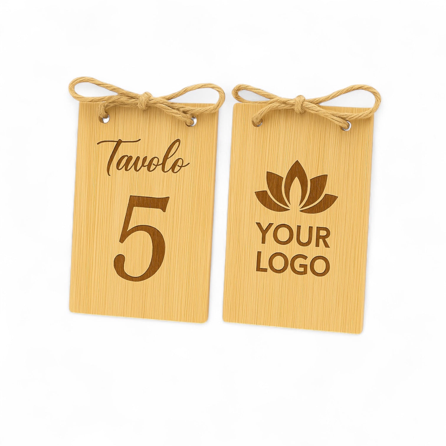Set 10 Segnaposto in Legno per Tavoli – Personalizzabili con Logo per Matrimoni, Eventi, Ristoranti, Locali, Bistrot ecc.