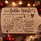 Vassoio di Natale per Babbo Natale, Personalizzabile con Nome – Tagliere in Bambù con Manico