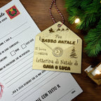 Busta Porta Lettera in legno per Babbo Natale, con Nome – Letterina Natalizia Inclusa