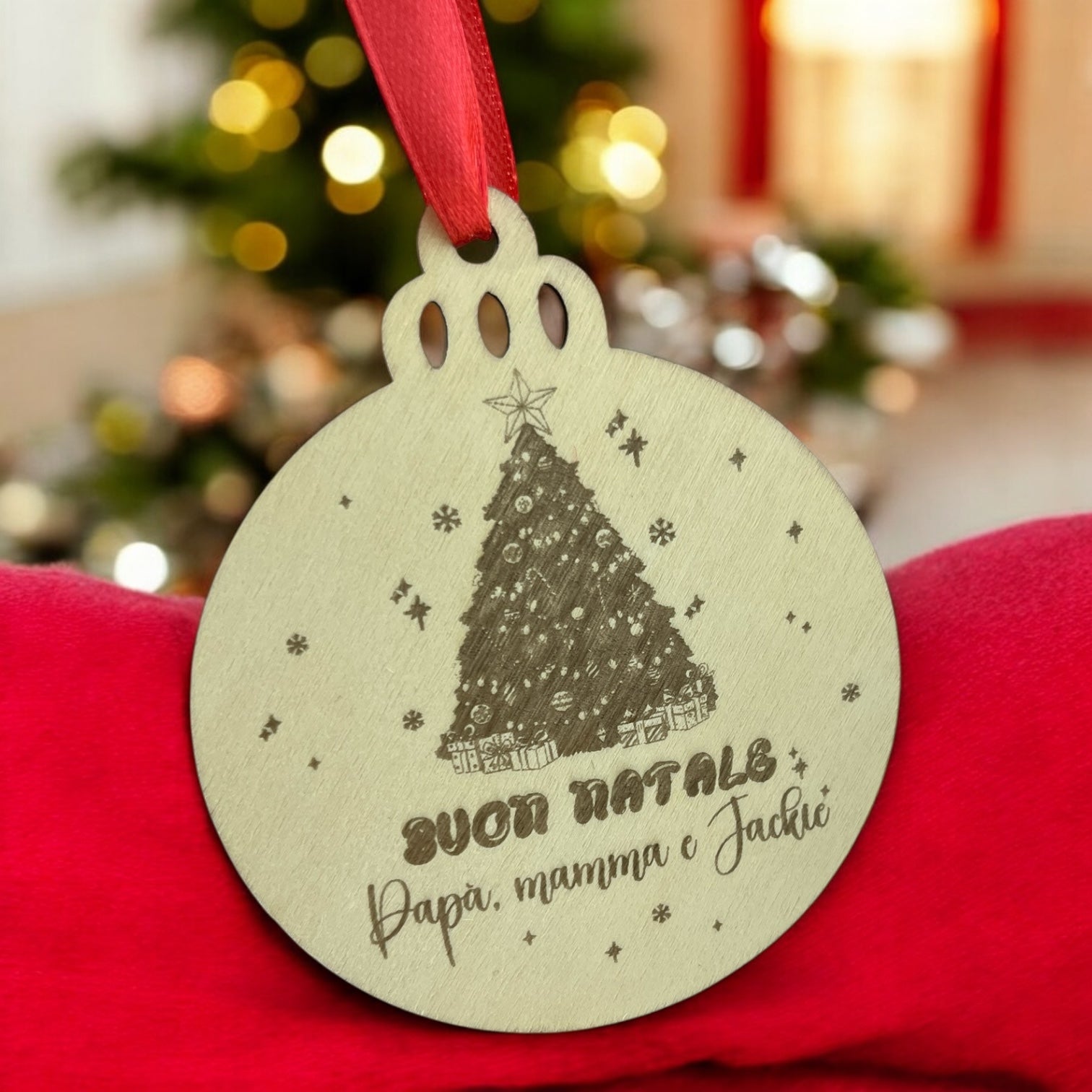 Palline di Natale in Legno Personalizzate, Il Mio Primo Natale, Decorazioni Natalizie con Nome o Frase