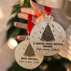 Palline di Natale in Legno Personalizzate, Il Mio Primo Natale, Decorazioni Natalizie con Nome o Frase