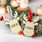 Decorazione Natalizia Renna in Legno con Nome, Etichetta Calza Befana, Ornamento Albero Stile Scandinavo, Segnaposto Tavola di Natale