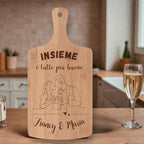 Tagliere in Bambù Personalizzato con Nomi – Idea Regalo di Coppia, San Valentino