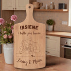 Tagliere in Bambù Personalizzato con Nomi – Idea Regalo di Coppia, San Valentino