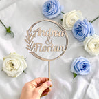 Cake Topper Personalizzato in Legno con Nomi, Topper Nozze Promessa, Compleanni, Evento Speciale