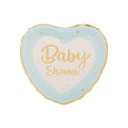 Piatti Sagomati Cuore Celeste "Baby Shower" 8 pezzi