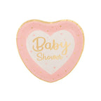 Piatti Sagomati Cuore Rosa "Baby Shower" 8 Pezzi