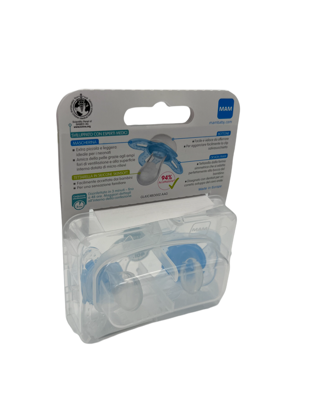 Succhietto MAM Start Nano 2Pz – Bianco E Azzurro 0-2M