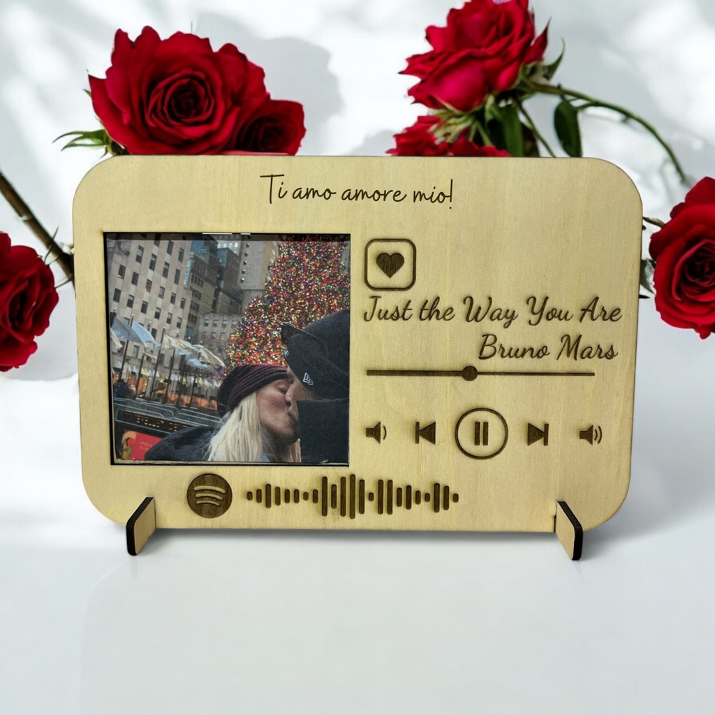 Targa In Legno Con Codice Canzone Spotify, Personalizzata Con Dedica