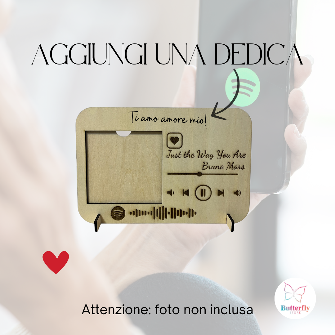 Targa In Legno Con Codice Canzone Spotify, Personalizzata Con Dedica