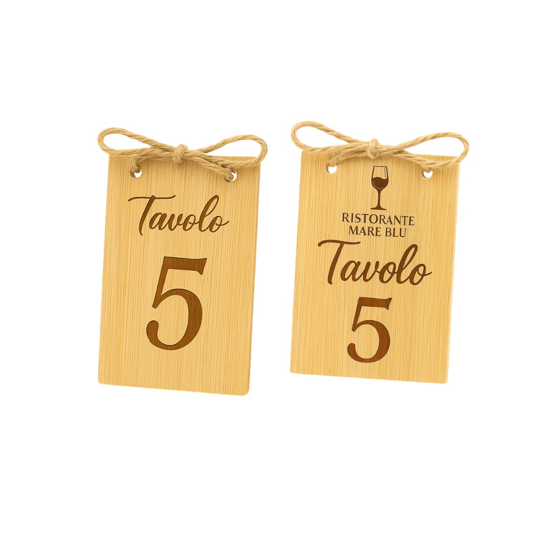 Set 10 Segnaposto in Legno per Tavoli – Personalizzabili con Logo per Matrimoni, Eventi, Ristoranti, Locali, Bistrot ecc.