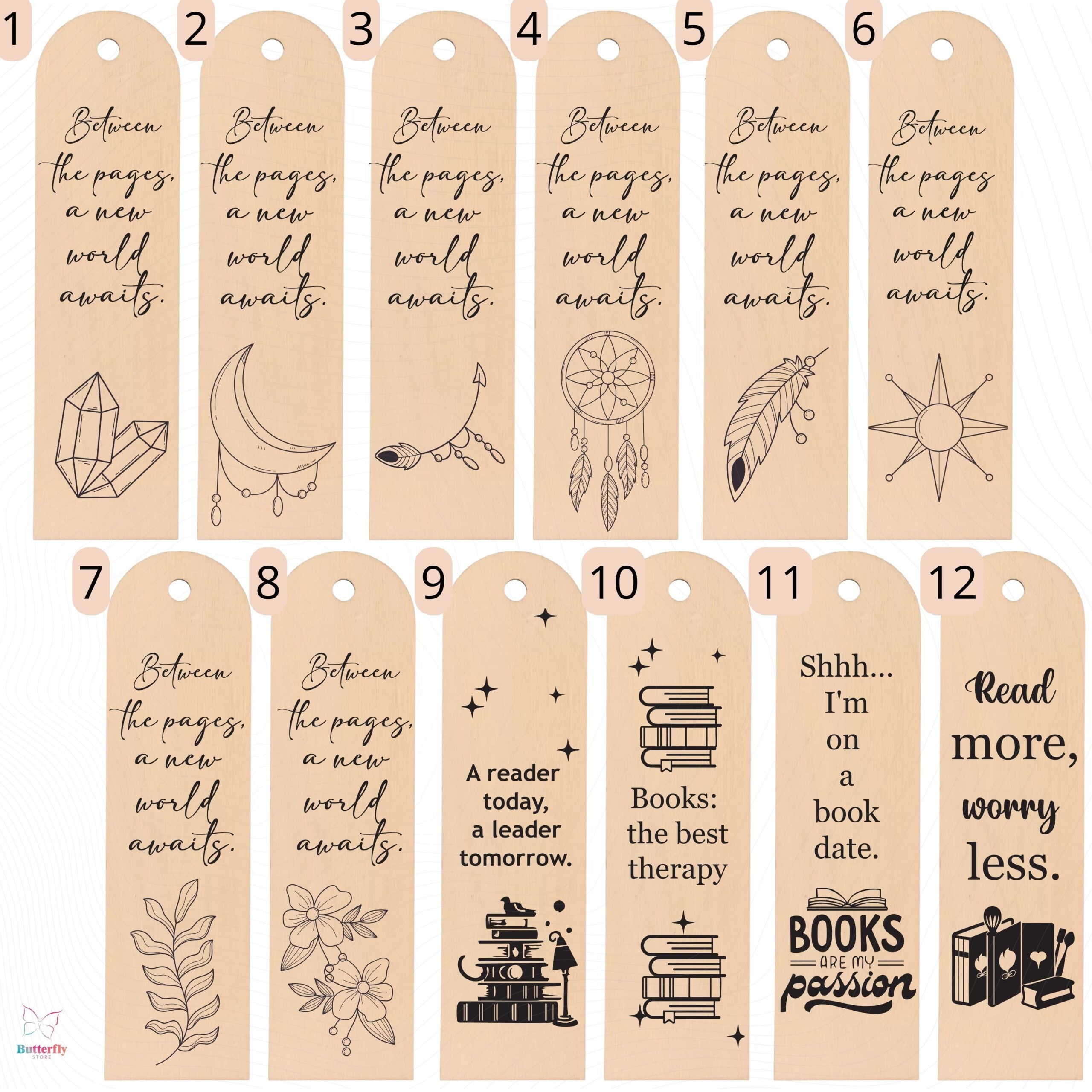 Segnalibro in Legno Personalizzabile con Incisione Sul Retro