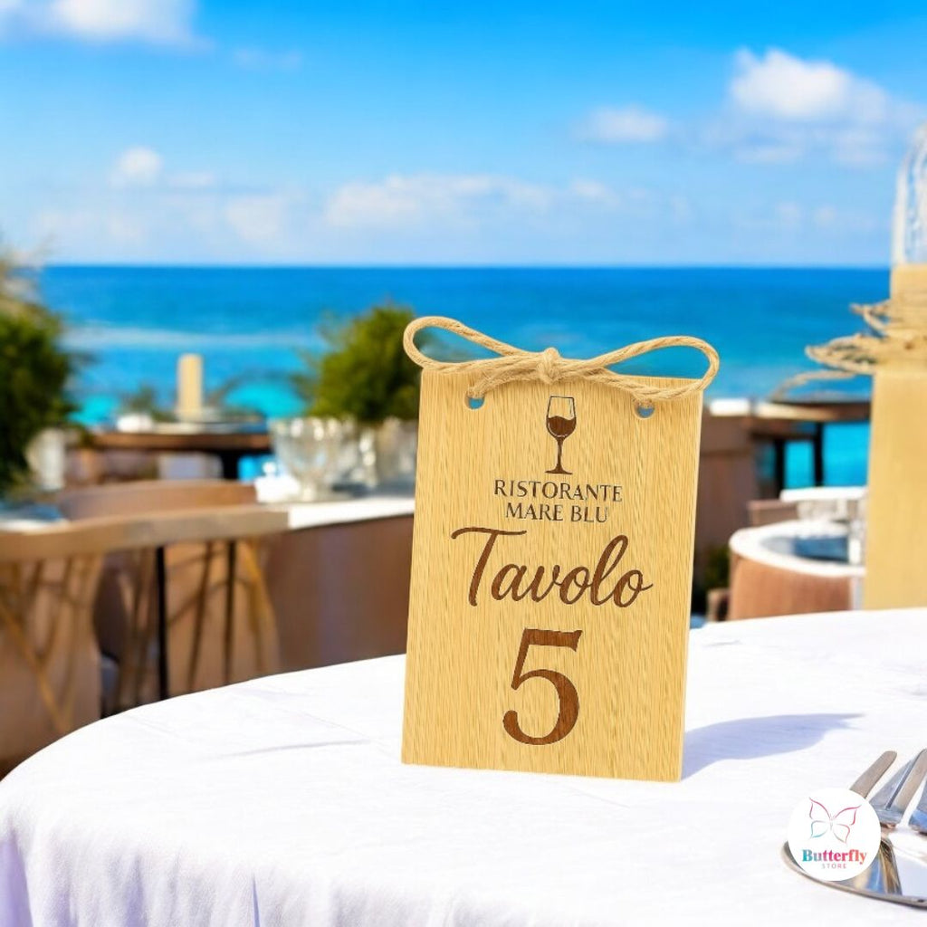 Set 10 Segnaposto in Legno per Tavoli – Personalizzabili con Logo per Matrimoni, Eventi, Ristoranti, Locali, Bistrot ecc.