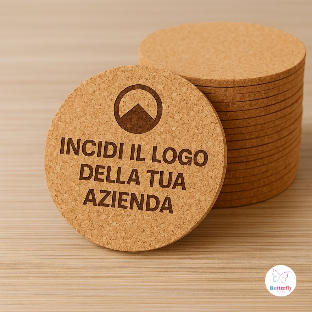 Set Sottobicchieri in Sughero Personalizzati con Logo Aziendale