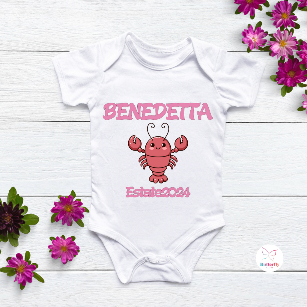Body Per Neonati Personalizzato Con Nome - Aragosta