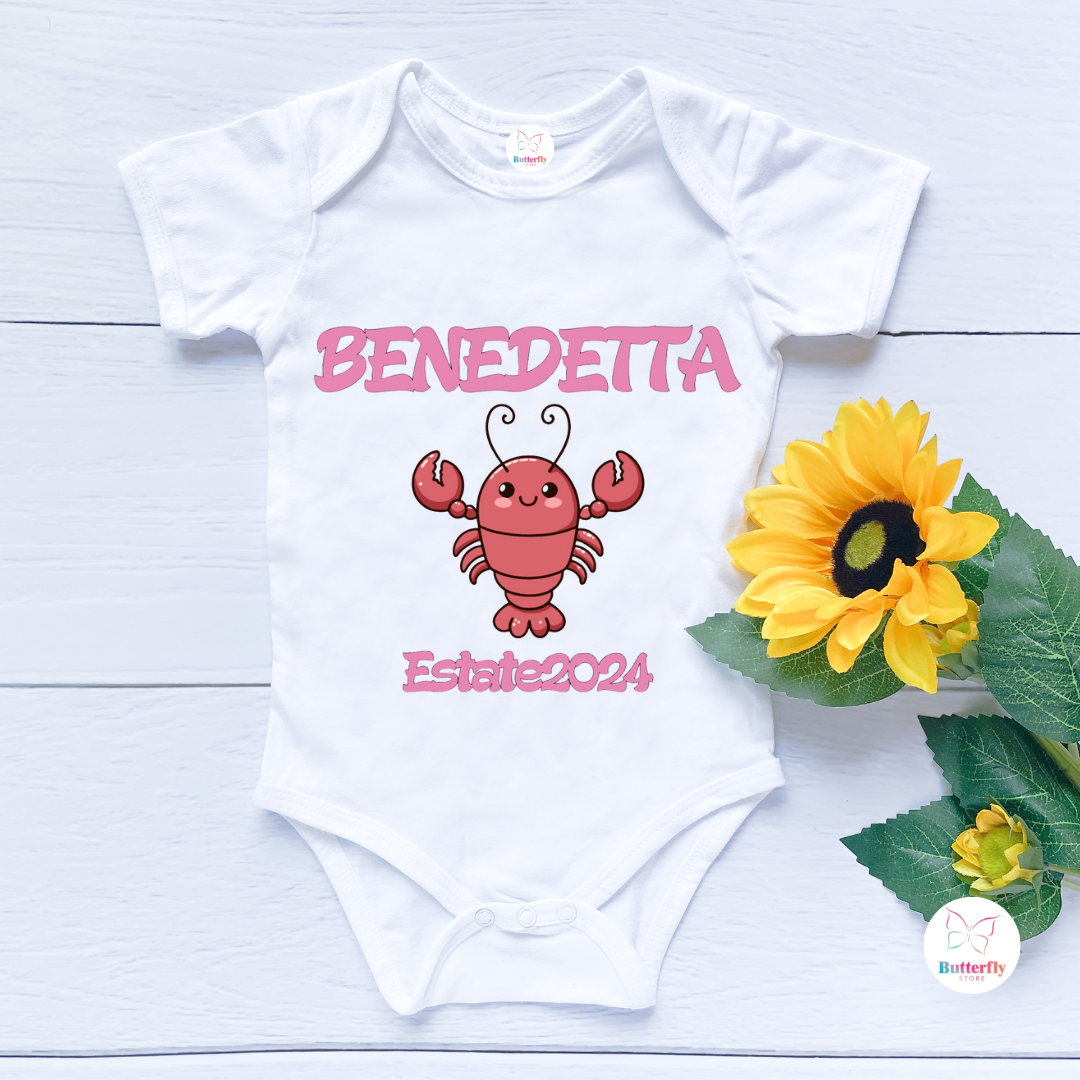 Body Per Neonati Personalizzato Con Nome - Aragosta