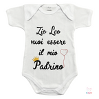 Baby Body Personalizzato Con Dedica “Vuoi Essere Il Mio Padrino?” - Idea Regalo Padrino Battesimo