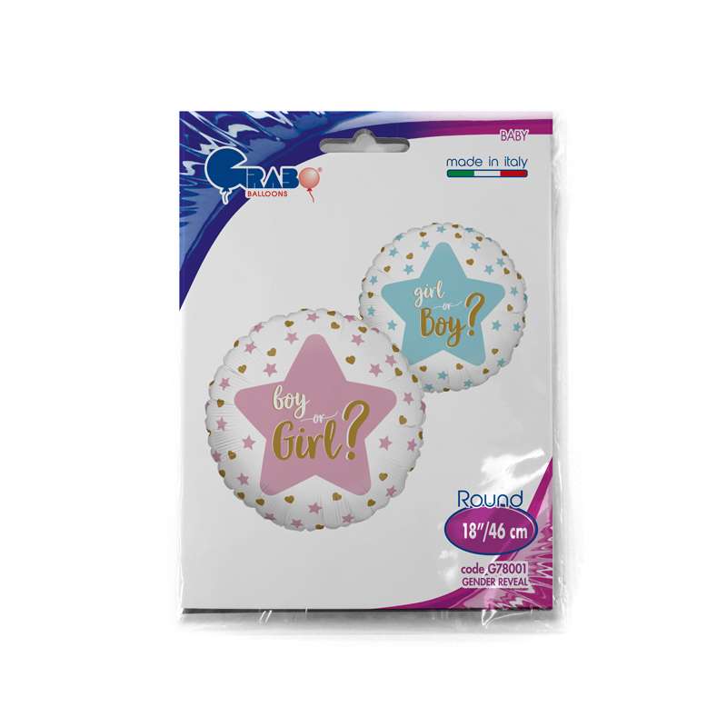 Palloncino 18" mylar Boy or Girl? "Gender Reveal"