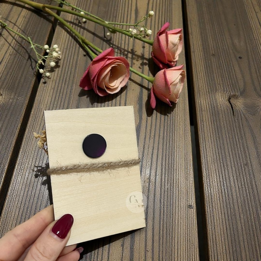 Magnete Save the Date in Legno Personalizzato con Gypsophila/Lavanda/Eucalipto