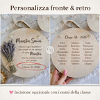 Regalo Maestra Personalizzato in Legno con Nome – Targa Fine Anno con Fiori di Lavanda Essiccati